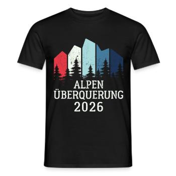 Crossing the Alps 2026 - Hiking - Men's T-Shirt - black - Front - AI Model Male 178 light (178cm)