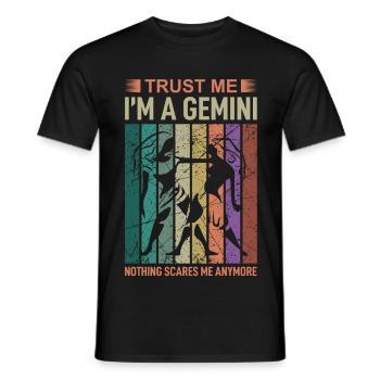 Sternzeichen Zwilling - Männer T-Shirt - Schwarz - Vorne - AI Model Male 178 light (178cm)