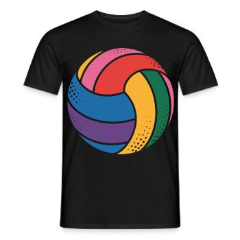 Colorful volleyball for sports lovers - Men's T-Shirt - black - Front - AI Model Male 178 light (178cm)