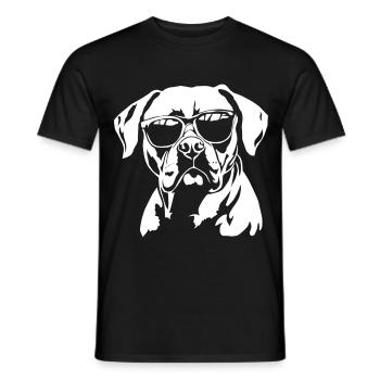 Boxer Dog Sunglasses - Men's T-Shirt - black - Front - AI Model Male 178 light (178cm)