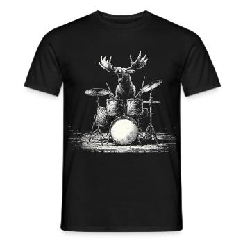 Orignal Tambours Batteur Musique Rock Faune - T-shirt homme - noir - Devant - AI Model Male 178 light (178cm)