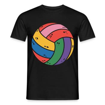 Colorful volleyball for sports lovers - Men's T-Shirt - black - Front - AI Model Male 178 light (178cm)