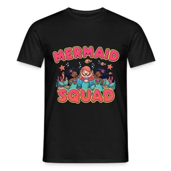 Mermaid Squad Meerjungfrau Ozean Geschenk - Männer T-Shirt - Schwarz - Vorne - AI Model Male 178 light (178cm)