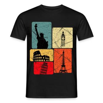 World trip - Men's T-Shirt - black - Front - AI Model Male 178 light (178cm)