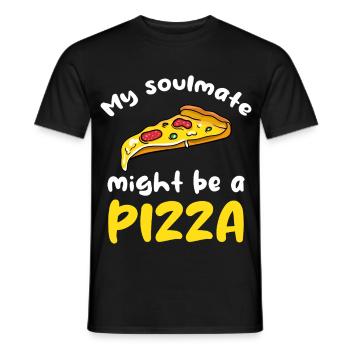 Pizza Liebe – Meine Seele liebt Pizza - Männer T-Shirt - Schwarz - Vorne - AI Model Male 178 light (178cm)