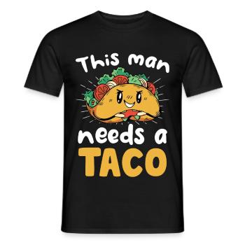 Dieser Mann braucht ein Taco - Männer T-Shirt - Schwarz - Vorne - AI Model Male 178 light (178cm)