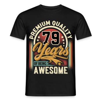 79. Geburtstag - Männer T-Shirt - Schwarz - Vorne - AI Model Male 178 light (178cm)