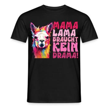 Les futures mamans MAMA LAMA N'A PAS BESOIN DE DRAME - T-shirt homme - noir - Devant - AI Model Male 178 light (178cm)
