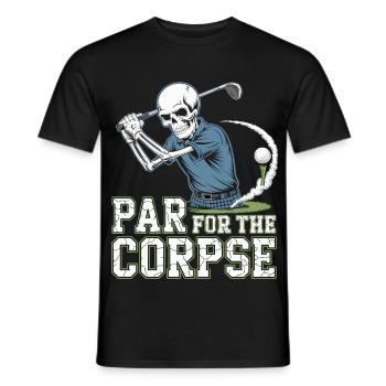 Golf Shirt mit Skelett Schwarzer Humor für Golfer - Männer T-Shirt - Schwarz - Vorne - AI Model Male 178 light (178cm)