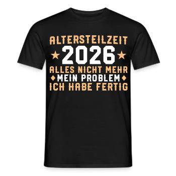 Retraite partielle 2026 J’ai terminé - retraite anticipée - T-shirt homme - noir - Devant - AI Model Male 178 light (178cm)