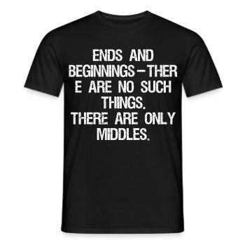 ends and beginnings ther e are no such things  - T-shirt homme - noir - Devant - AI Model Male 178 light (178cm)