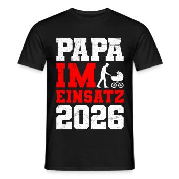 Paternité PAPA EN ACTION 2026 DRÔLE - T-shirt homme - noir - Devant - AI Model Male 178 light (178cm)