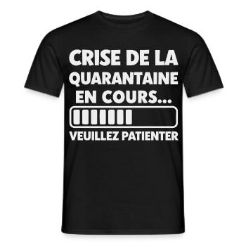 Ongoing Midlife Crisis - Men's T-Shirt - black - Front - AI Model Male 178 light (178cm)