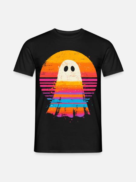 Geister-halloween-retro-stil, Lustiges Gruseliges - Männer T-Shirt - Schwarz