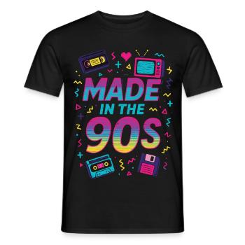 Made in the 90s - Männer T-Shirt - Schwarz - Vorne - AI Model Male 178 light (178cm)