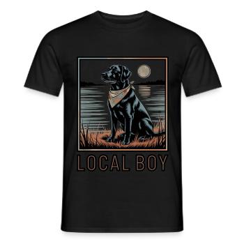 Local Boy Labrador Hunting Dog Duck Hunting - Men's T-Shirt - black - Front - AI Model Male 178 light (178cm)