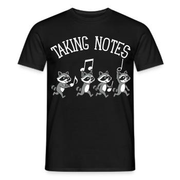 Raton Laveur Notes Musicales Musique - T-shirt homme - noir - Devant - AI Model Male 178 light (178cm)