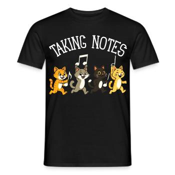 Chat Notes Musicales Humour Musique - T-shirt homme - noir - Devant - AI Model Male 178 light (178cm)