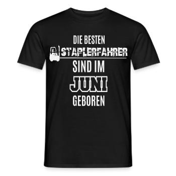 Best Forklift Driver Born in June / Forklift - Men's T-Shirt - black - Front - AI Model Male 178 light (178cm)