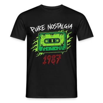 Cassette vintage 1987 Cadeau d’anniversaire 38e - T-shirt homme - noir - Devant - AI Model Male 178 light (178cm)