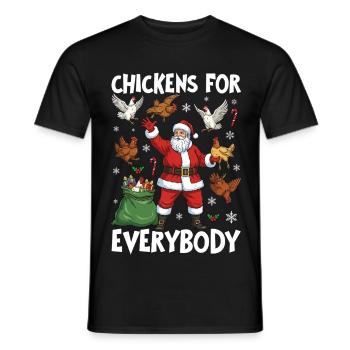 Chickens for Everybody - Men's T-Shirt - black - Front - AI Model Male 178 light (178cm)