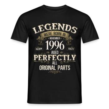 30ème Anniversaire Légende Novembre Millésime 1996 - T-shirt homme - noir - Devant - AI Model Male 178 light (178cm)
