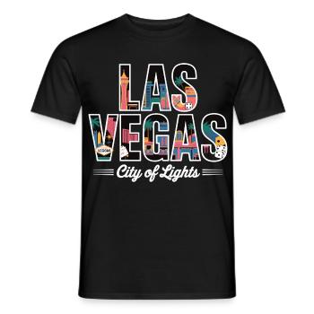 Las Vegas City of Lights – Retro Casino - Männer T-Shirt - Schwarz - Vorne - AI Model Male 178 light (178cm)