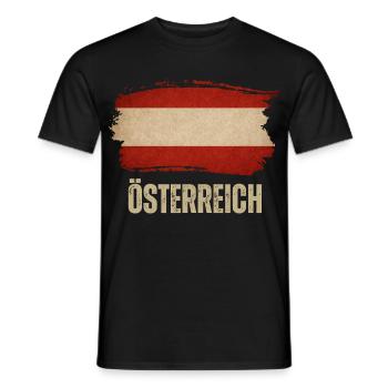 Drapeau grunge de l’Autriche, j’adore l’Autriche - T-shirt homme - noir - Devant - AI Model Male 178 light (178cm)