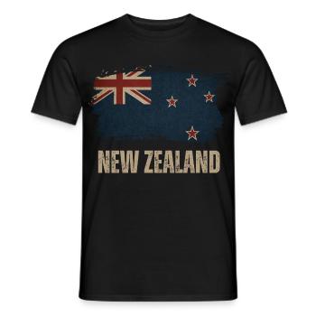 Grunge Neuseeland Flagge - Männer T-Shirt - Schwarz - Vorne - AI Model Male 178 light (178cm)