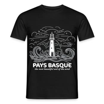Basque Country Pride Bayonne Biarritz Beaches Ocean - Men's T-Shirt - black - Front - AI Model Male 178 light (178cm)