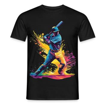 Baseball Spieler - Männer T-Shirt - Schwarz - Vorne - AI Model Male 178 light (178cm)