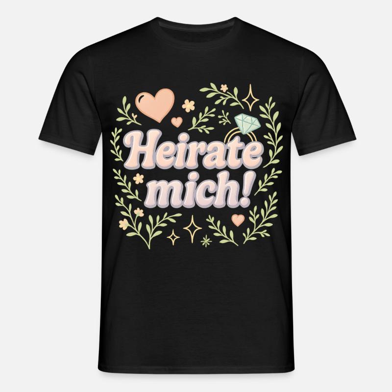 heirate mich / statement design - Männer T-Shirt - Schwarz