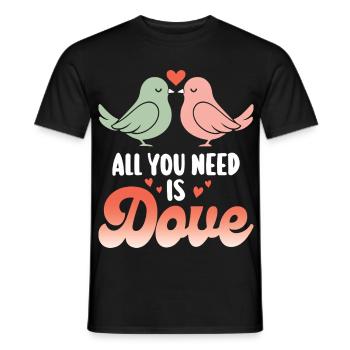Pun Bird Dove Humor - Men's T-Shirt - black - Front - AI Model Male 178 light (178cm)