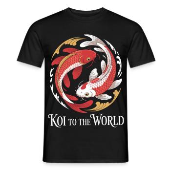 Humor Koi Fish Japanese Asian - Men's T-Shirt - black - Front - AI Model Male 178 light (178cm)