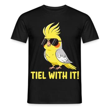 Cockatiel Parakeet Humor Bird - Men's T-Shirt - black - Front - AI Model Male 178 light (178cm)