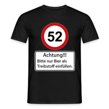 52 Attention : ne remplissez que de la bière comme carburant - T-shirt homme - noir - Devant - AI Model Male 178 light (178cm)