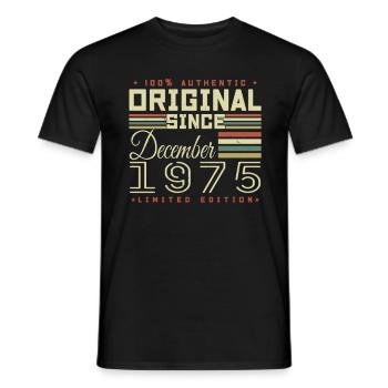Les légendes sont nées en décembre 1975 - T-shirt homme - noir - Devant - AI Model Male 178 light (178cm)