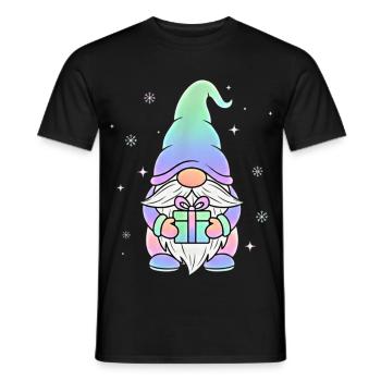 Weihnachts Gnom Pastell Farbverlauf - Männer T-Shirt - Schwarz - Vorne - AI Model Male 178 light (178cm)