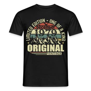 December 1979 December Anniversary December 1979 - Men's T-Shirt - black - Front - AI Model Male 178 light (178cm)