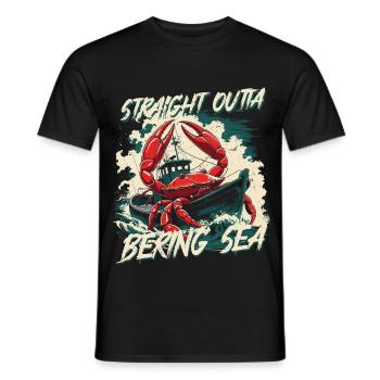 Alaska King Crab Straight Outta Bering Sea - Men's T-Shirt - black - Front - AI Model Male 178 light (178cm)