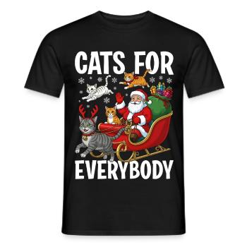 Cats For Everybody - Männer T-Shirt - Schwarz - Vorne - AI Model Male 178 light (178cm)