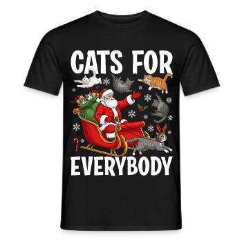 Cats For Everybody - Männer T-Shirt - Schwarz - Vorne - AI Model Male 178 light (178cm)