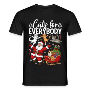 Cats For Everybody - Männer T-Shirt - Schwarz - Vorne - AI Model Male 178 light (178cm)