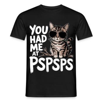 Lunettes de soleil chat Vous m’aviez chez PSPS - T-shirt homme - noir - Devant - AI Model Male 178 light (178cm)