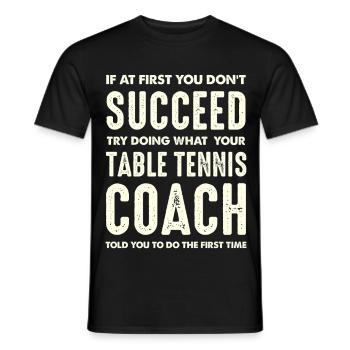 Table Tennis Coach Saying - Men's T-Shirt - black - Front - AI Model Male 178 light (178cm)