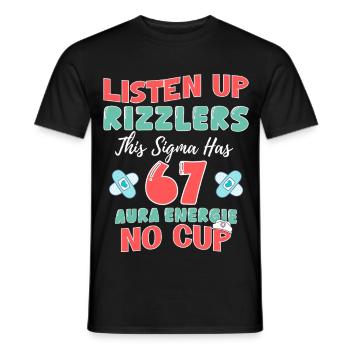 Aura67 Rizzlers Without Cup - Men's T-Shirt - black - Front - AI Model Male 178 light (178cm)