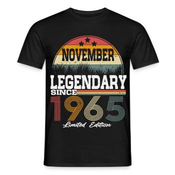 Des légendes sont nées en novembre 1965 - T-shirt homme - noir - Devant - AI Model Male 178 light (178cm)