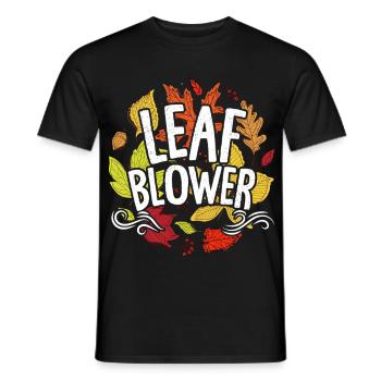 Funny Leaf Blower Fall Costume Couple Matching - Men's T-Shirt - black - Front - AI Model Male 178 light (178cm)