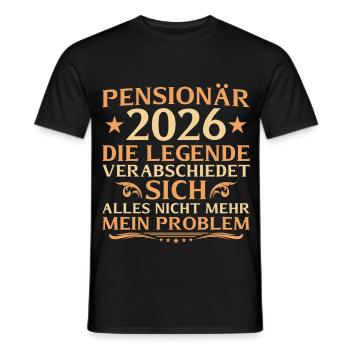 Pensioner 2026: Legend says goodbye - Men's T-Shirt - black - Front - AI Model Male 178 light (178cm)