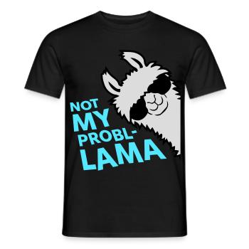 Lama Not My Problama Cool Sonnenbrille Seitlich - Männer T-Shirt - Schwarz - Vorne - AI Model Male 178 light (178cm)